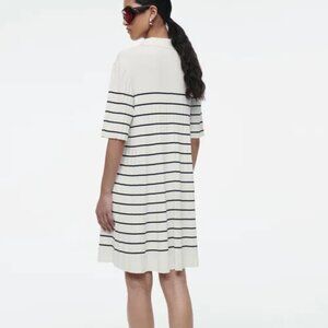 Stripped Knitted Mini Polo Dress - New with Tags